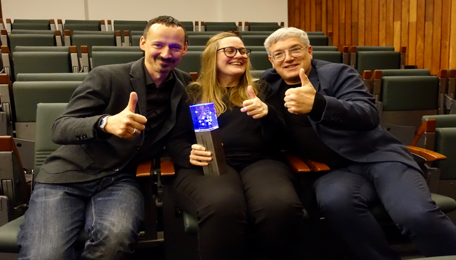 Unsere Soko Leipzig-Vertreter mit dem European Science TV and New Media Award