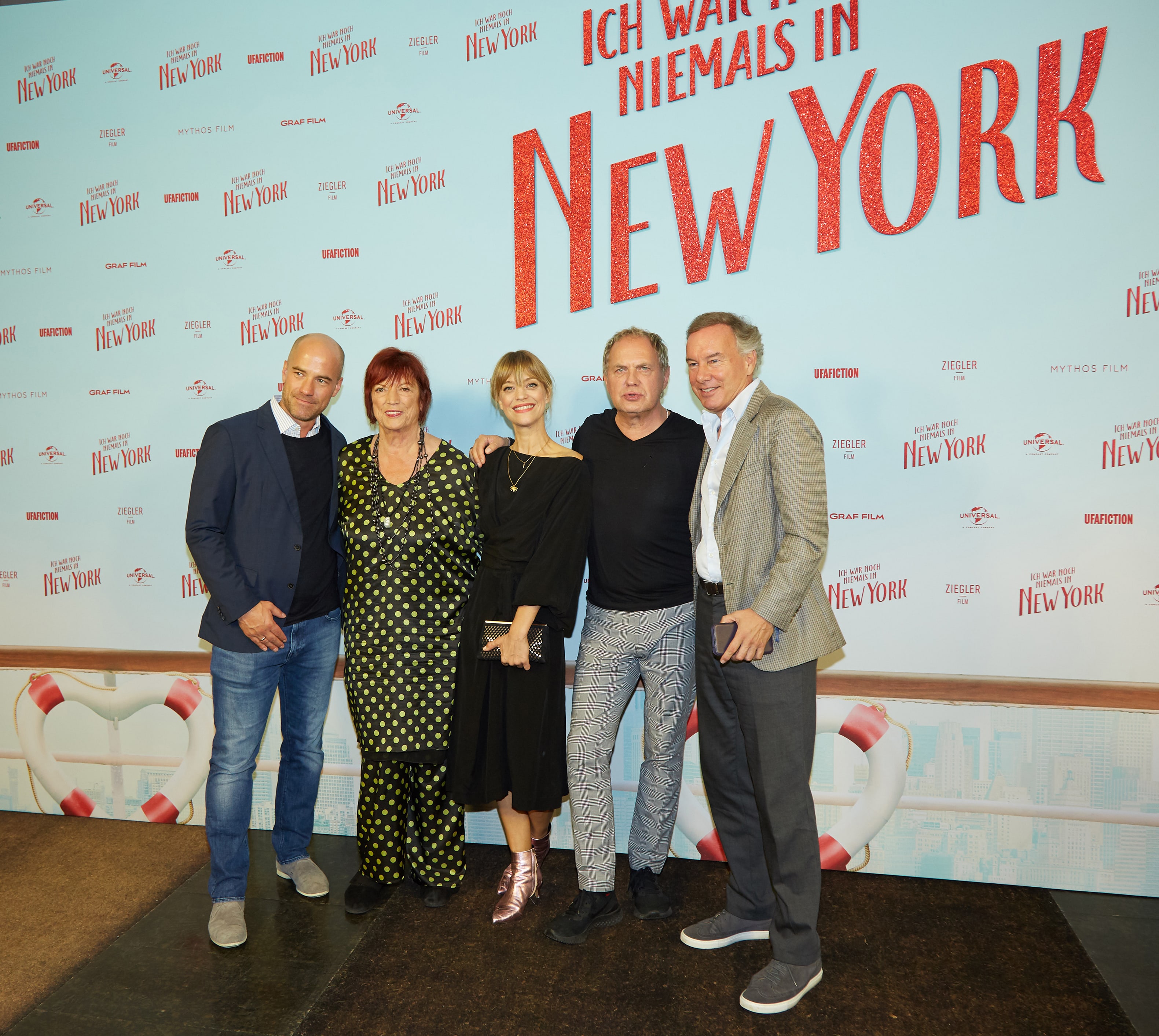 Ich war noch niemals in New York: Sebastian Werninger, Regina Ziegler, Heike Makatsch, Uwe Ochsenknecht und Nico Hofmann