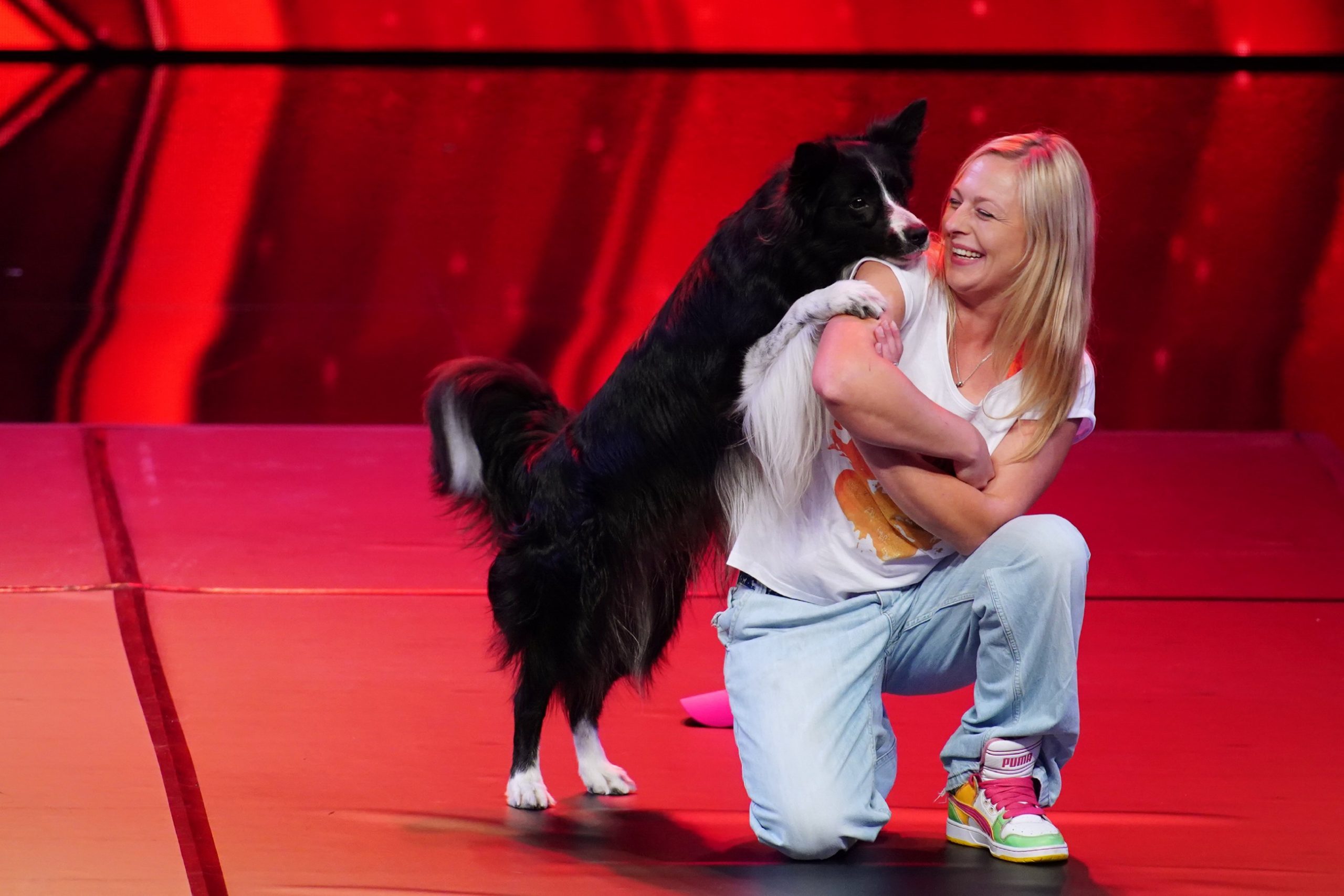 Melanie Felix mit ihrem Border Collie "Ayden"