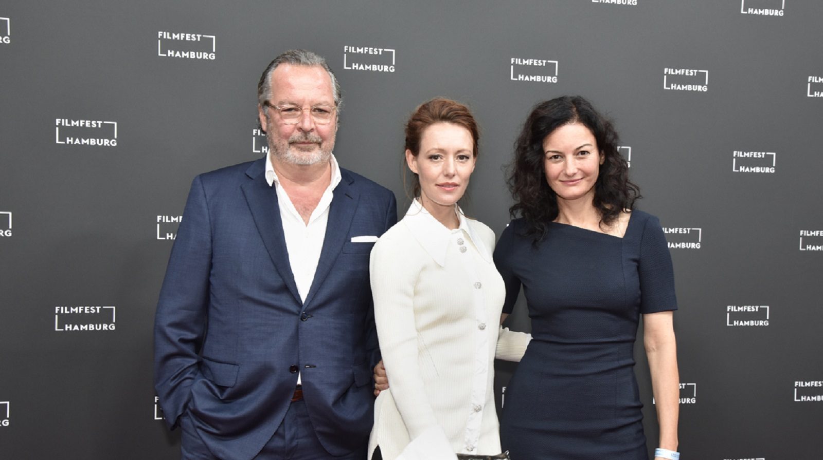 V.l.: Prof. Dr. Christian Schertz, Schauspielerin Lavinia Wilson und Regisseurin und Creative Producerin Randa Chahoud 